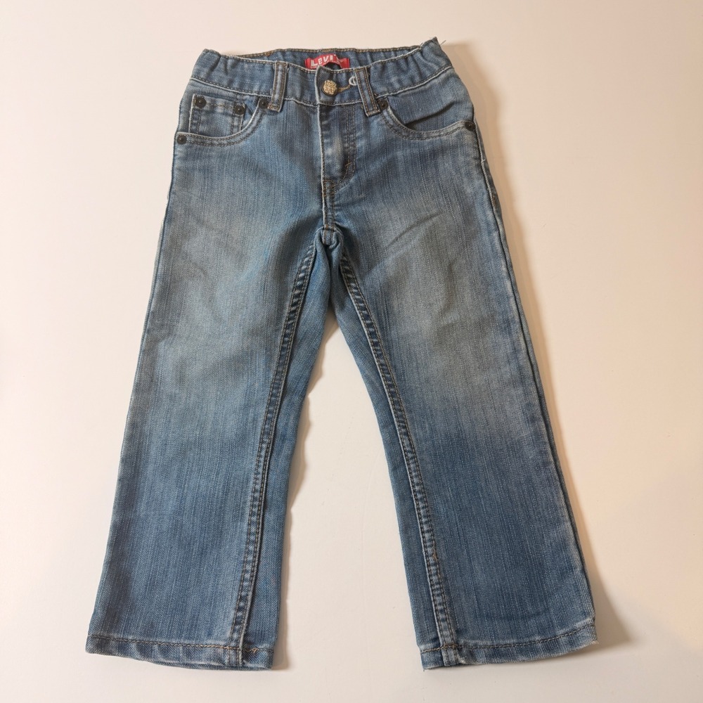 Levi's 514 Slim Straight Kids Jeans Medium Wash Blue Denim 3T